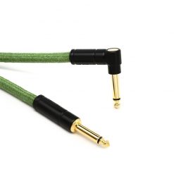 Fender Festival Hemp Angled Instrument Cable, 18.6ft, Pure Hemp, Green-05