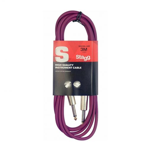 Stagg Instrument S-Series Guitar cable, 3m (10ft), Purple-02