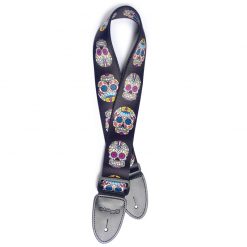 Stagg STE MEX SK 1 Terylene Guitar Strap with Mexican Skull Pattern-01