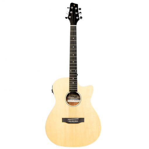 Stagg SA35 ACE-N Auditorium Cutaway Electro-Acoustic Guitar, Natural-05