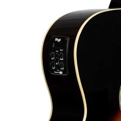 Stagg SA35 ACE-VS Auditorium Cutaway Electro-Acoustic Guitar, Sunburst-07