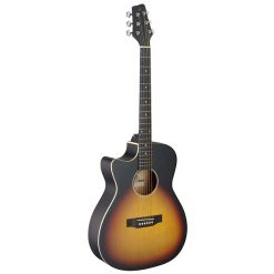 Stagg SA35 ACE-VS Left Handed Auditorium Cutaway Electro-Acoustic Guitar, Sunburst-003