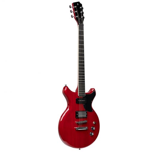 Stagg SVY DC TCH Silveray DC Electric Guitar, Transparent Cherry-01