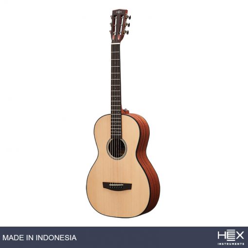 Hex Hive P100 M Parlor-Travel Acoustic Guitar, Natural-07
