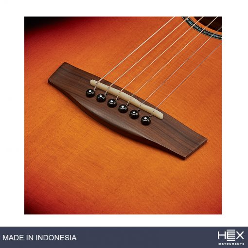 Hex P300SB G (Sunburst) Parlor Acoustic Guitar with Standard Gig Bag-06