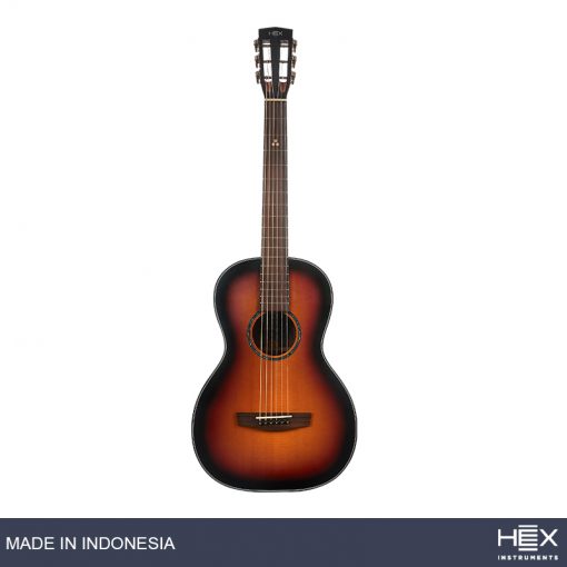 Hex P300SB G (Sunburst) Parlor Acoustic Guitar with Standard Gig Bag-08