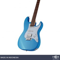 Hex E100 G-LB Lake Blue Stratocaster Electric Guitar with Deluxe Bag-03