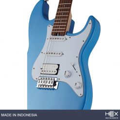 Hex E100 G-LB Lake Blue Stratocaster Electric Guitar with Deluxe Bag-04