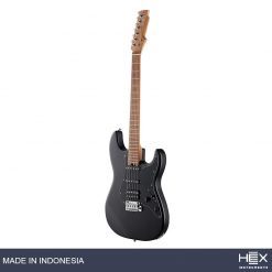Hex E300 S-BK Black Stratocaster Electric Guitar with Deluxe Bag-05