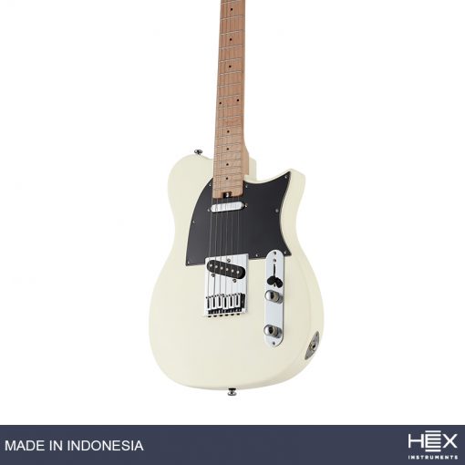 Hex T100 S-IV Ivory Telecaster Electric Guitar with Deluxe Bag-03