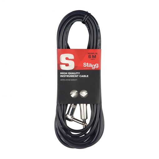 Stagg SGC6PL DL S-Series Instrument Guitar cable, 6m (20ft)-01