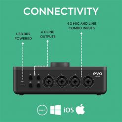 Audient EVO 8 USB Audio Interface, 4-IN 4-OUT-06