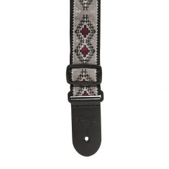 Stagg Woven Nylon Guitar Strap, Diamond Pattern - Grey-02