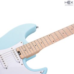 Hex E100 Plus SPBL Stratocaster Electric Guitar with Deluxe Bag-03