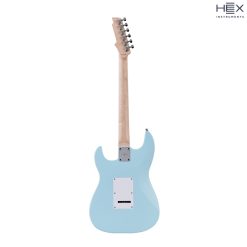 Hex E100 Plus SPBL Stratocaster Electric Guitar with Deluxe Bag-05