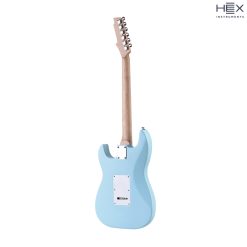 Hex E100 Plus SPBL Stratocaster Electric Guitar with Deluxe Bag-06