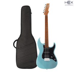 Hex E300 GBG Blue Green Stratocaster Electric Guitar with Deluxe Bag-01