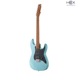 Hex E300 GBG Blue Green Stratocaster Electric Guitar with Deluxe Bag-04