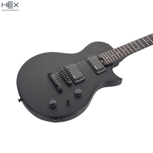 Hex H100 SBK Les Paul Electric Guitar with Deluxe Bag-05