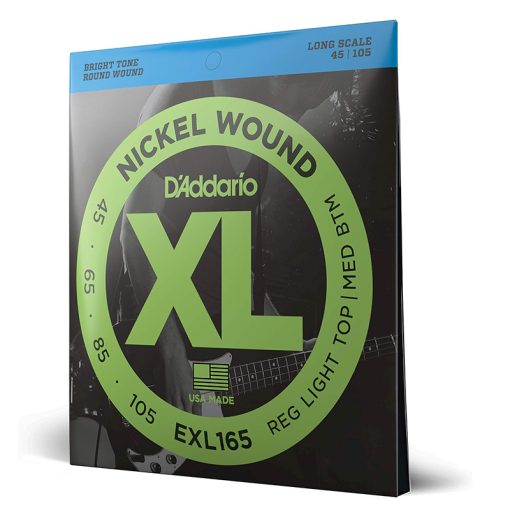 D'Addario EXL165 Nickel Wound Bass Guitar Strings, Custom Light, 45-105, Long Scale-01