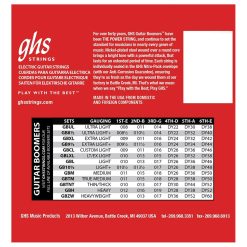 GHS Boomers GBXL Extra Light Electric Guitar Strings, 9-42-02