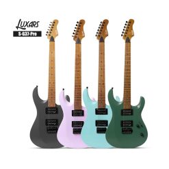 Luxars S-G37 Pro Electric Guitar with Bag, Grey-03