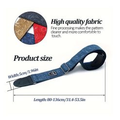 P&P Adjustable Embroidered Cotton Guitar Strap-02