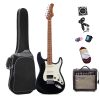 Smiger LG2 i3 Electric Guitar with Package, Black-001