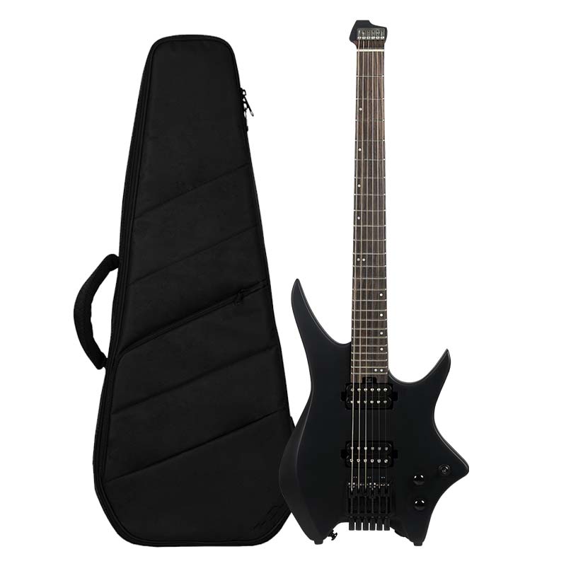 Hex Next N400 Headless Electric Guitar with Deluxe Bag, Black