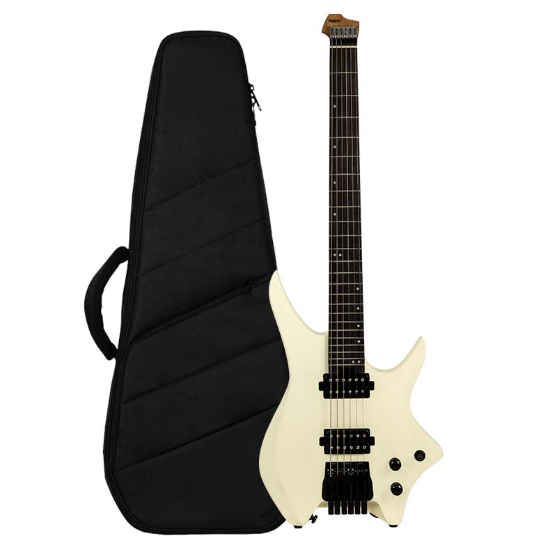 Hex Next N400 Headless Electric Guitar with Deluxe Bag, Ivory