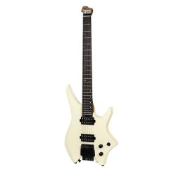 Hex Next N400 Headless Electric Guitar with Deluxe Bag, Ivory-002