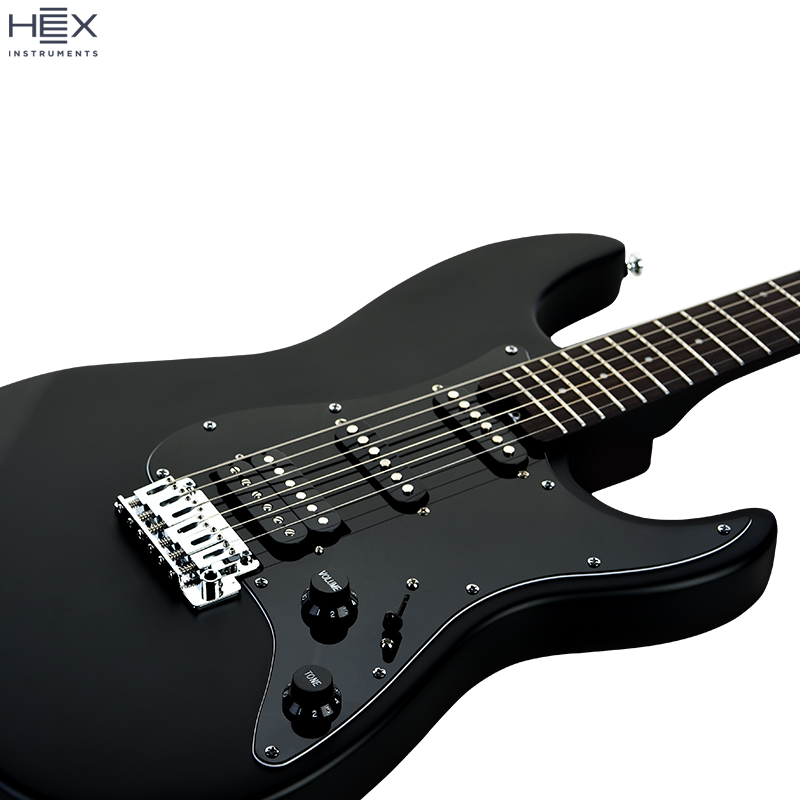 Hex Essence E100 Lite Electric Guitar with Deluxe Bag, Black-09
