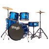 Stagg TIM122B BL Drum Set with Cymbals, Drum Throne & Sticks, Blue-01