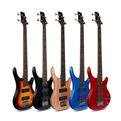 Smiger GB3 4 String Electric Bass Guitar, Black-01