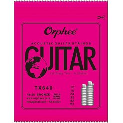 Orphee TX640 Colorful Ball-End Phosphor Bronze Acoustic Guitar Strings, (012-053)-01