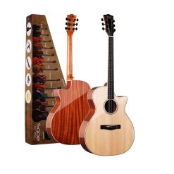 Sqoe S340-N Solid Top Acoustic Guitar, Natural-01