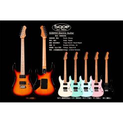 Sqoe SEIB450 Electric Guitar, Black-01