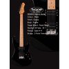 Sqoe SEIB450 Electric Guitar, Black-05
