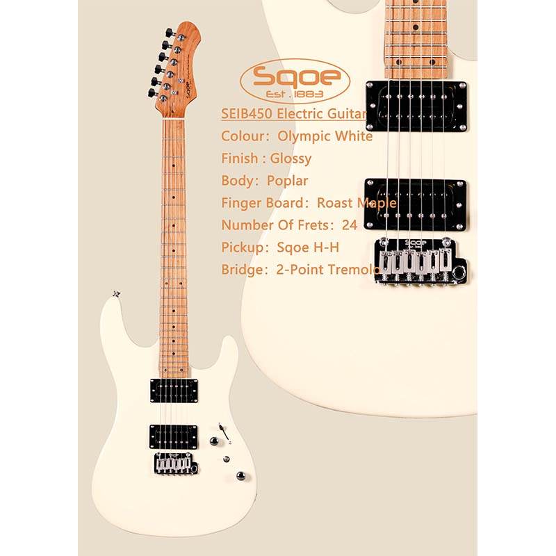 Sqoe SEIB450 Electric Guitar, White-01 Sqoe SEIB450 Electric Guitar, White-01
