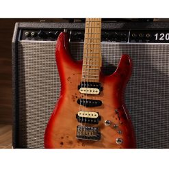 Sqoe SEIB550 Electric Guitar, Cherry Red-04
