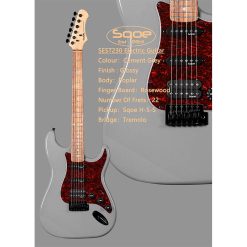 Sqoe SEST230 Electric Guitar, Cement Grey-01