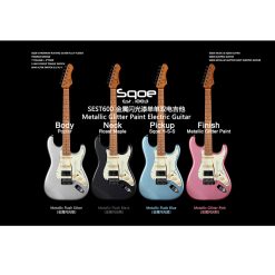 Sqoe SEST600 Electric Guitar, Metallic Blue-02