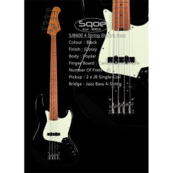 Sqoe SJB600 Roastes Maple Series Bass, Black-02