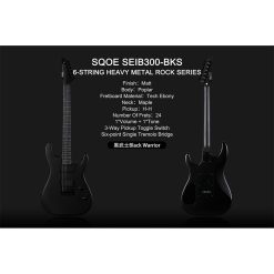 Sqoe SEIB300 Electric Guitar, Black Warrior-01