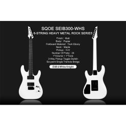 Sqoe SEIB300 Electric Guitar, White Knight-01