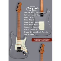 Sqoe SEST600 Electric Guitar, Cement Gray-01