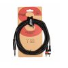 Stagg SYC3-PS2CM E Stereo 3m Jack to Twin RCA Plugs, Black-01