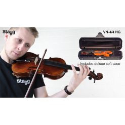 Stagg VN-4-4 HG Flamed Maple Violin with Deluxe Soft Case, Bow and Rosin-03