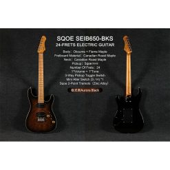 Sqoe SEIB650 Electric Guitar, Aurora Black-01
