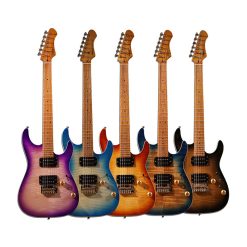 Sqoe SEIB650 Electric Guitar, Sunset Orange-01
